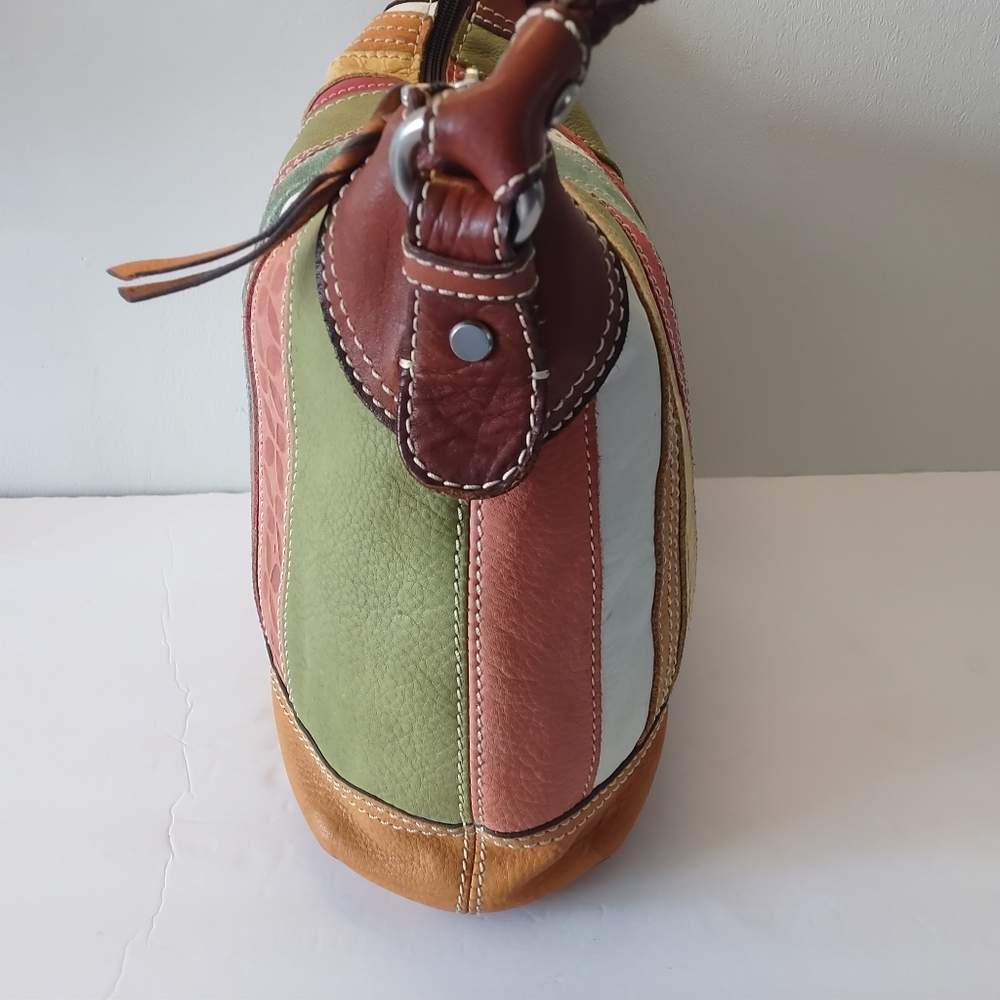 Fossil leather and suede patchwork shoulder bag - Picture 11 of 16